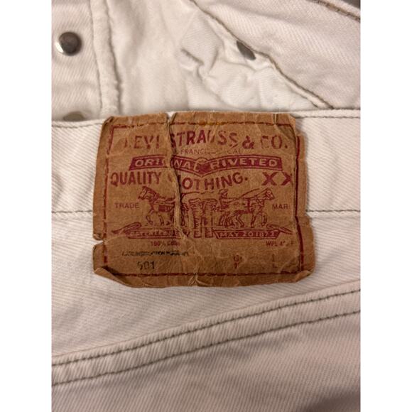 Vintage Levis Jeans 27 in x 30 in Womens 501 Made USA White Bleach Denim - Picture 6 of 9